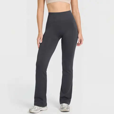 OYV Women's High Waist Tummy Control Bootcut Yoga Pants Stretch Soft Casual Seamless Ribbed Flare Leggings