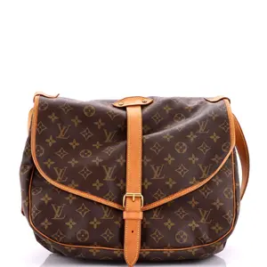 Pre-owned Louis Vuitton material Messenger Bags Saumur Handbag Monogram Canvas 35 by Rebag