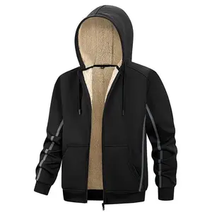 Men’s Casual Sports Jacket, Autumn/Winter 2025 New Arrival, Thick Fleece-Lined Hooded Cardigan, Shearling Coat