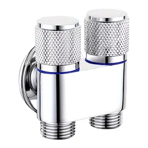 Contemporary Chrome-Finished Zinc Alloy Dual-Outlet Wall-Mounted Faucet with Standard Spouts Bathroom Fixtures