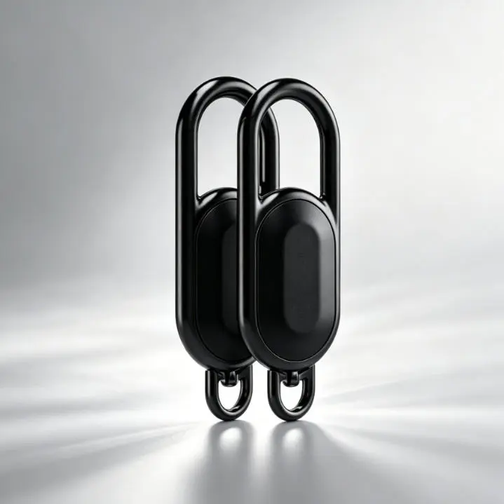 Metal Carabiner Keychain Tracker, Smart Tracking Tag, Lost Item GPS Tracker - IP-Rated Waterproof, 12-Month Ultra-Long Standby, Global Tracking, Batteries Included, iOS-Compatible for Keys, Luggage, Backpacks, Camping