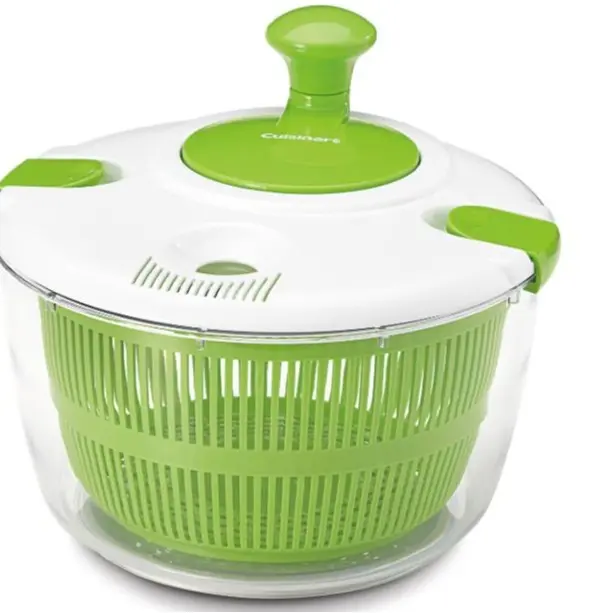 Cuisinart Large Salad Spinner, 5-Qt , Vegetable & Fruit Salad Washing Bowl with Strainer, Quick Prep Spinner for Salad Greens, Lettuce, Fruits & Vegetables, CTG-00-SAS