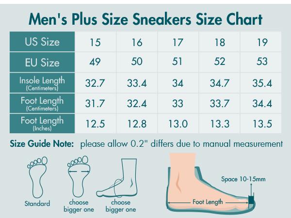 Hawkwell Plus Men's Plus Size Wide Toe Box Trendy Casual Athletic Sports Running Shoes Walking Sneakers