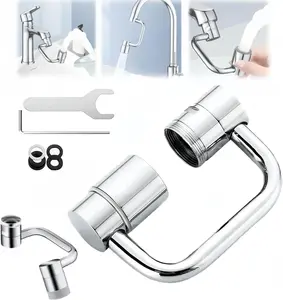 1440° rotatable faucet aerator extension, for easy, all-around control, rotating universal faucet aerator extension, kitchen bathroom sink faucet nozzle attachment, splash-proof U-shaped faucet extension, equipped with 2 spray modes (1 piece)