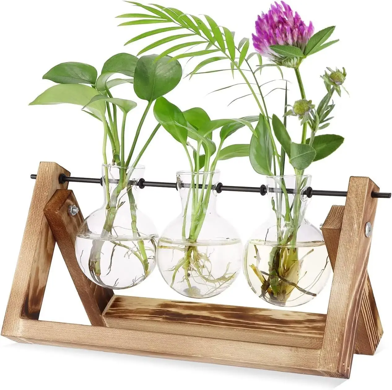 Propagation Station, Plants Terrarium, Plants Lover Gifts for Women,Plant Cutting Holder Home décor,Gifts for Women,House Warming New Home-3 Bulbs