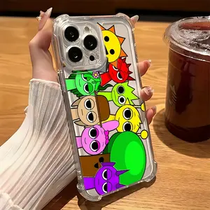 Cute Cartoon Sprunkis Phone Case for iPhone 16 15 14 13 12 11 Pro Max X XR XS Max 8 7 Plus, Anti-Drop Protective Transparent Soft Back Cover, Accessories
