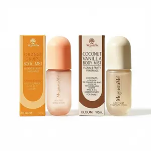 MegustaMe Hair & Body Mist Duo - Coconut Vanilla + Orange Grape - 2-in-1 Natural Spray - Vegan Cruelty-Free - Travel-Friendly - Refreshes Hair & Skin Between Washes - No Buildup, Non-Greasy