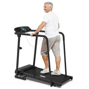 Recovery Treadmill with Long Handrails - Walking Treadmill for Seniors 300 lbs Weight Capacity - Elderly Treadmill for Home with Cup Holder