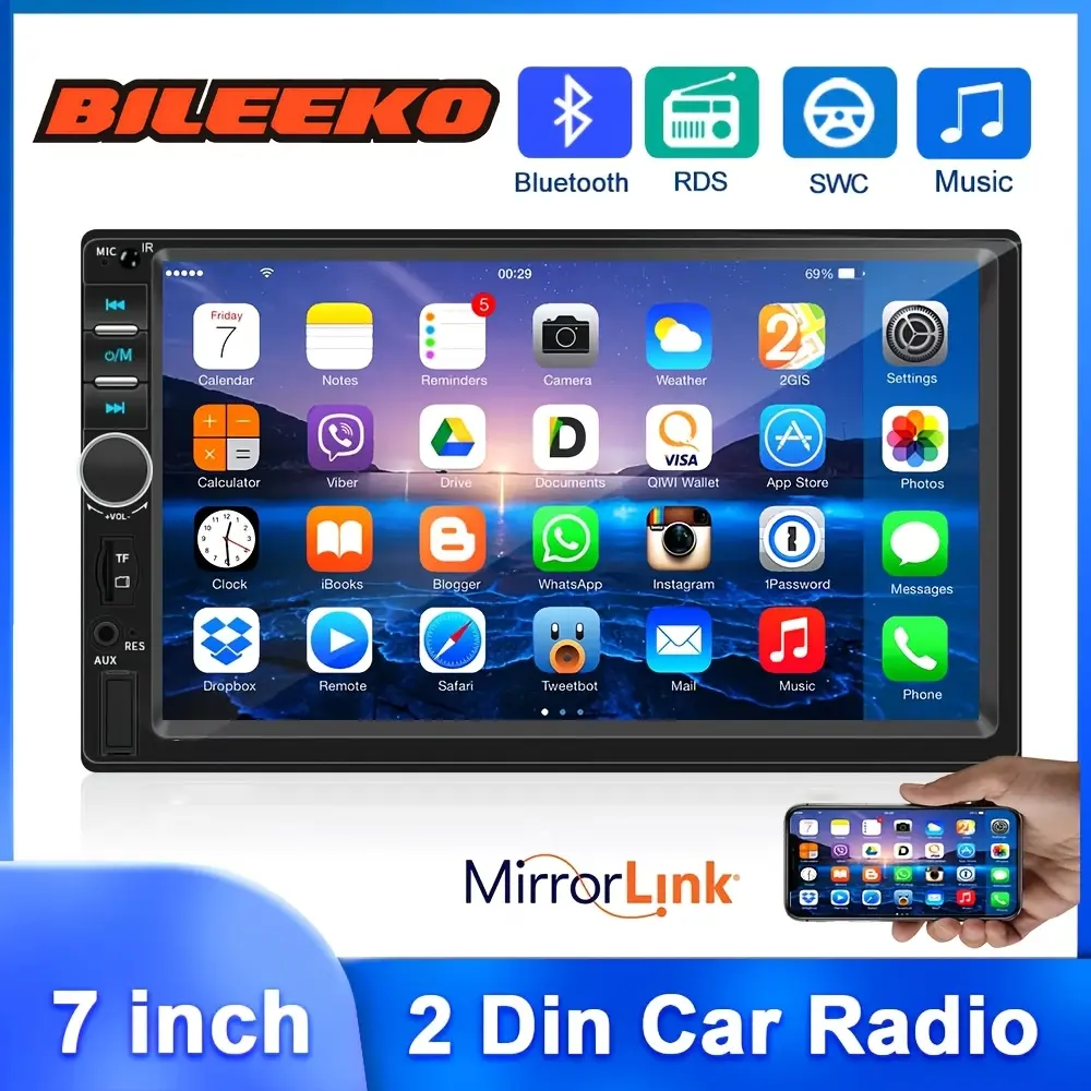 7 Inch MP5 Multimedia Player for with USB, TF, FM, And Aux Touch Screen Car Audio