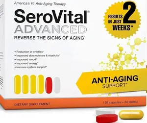 SeroVital Advanced for Women - Anti-Aging Supplement with Ceramides Hyaluronic Acid & Collagen Peptides for Skin Energy & Sleep - 30 Day Supply Healthcare Dietary Fitness Beauty Nail Vitamin