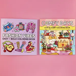 Cute Themed Coloring Book, 4 Counts/set Thickened High Quality Coloring Book, Relieve Stress and Enjoy Creative Fun, Drawing Book