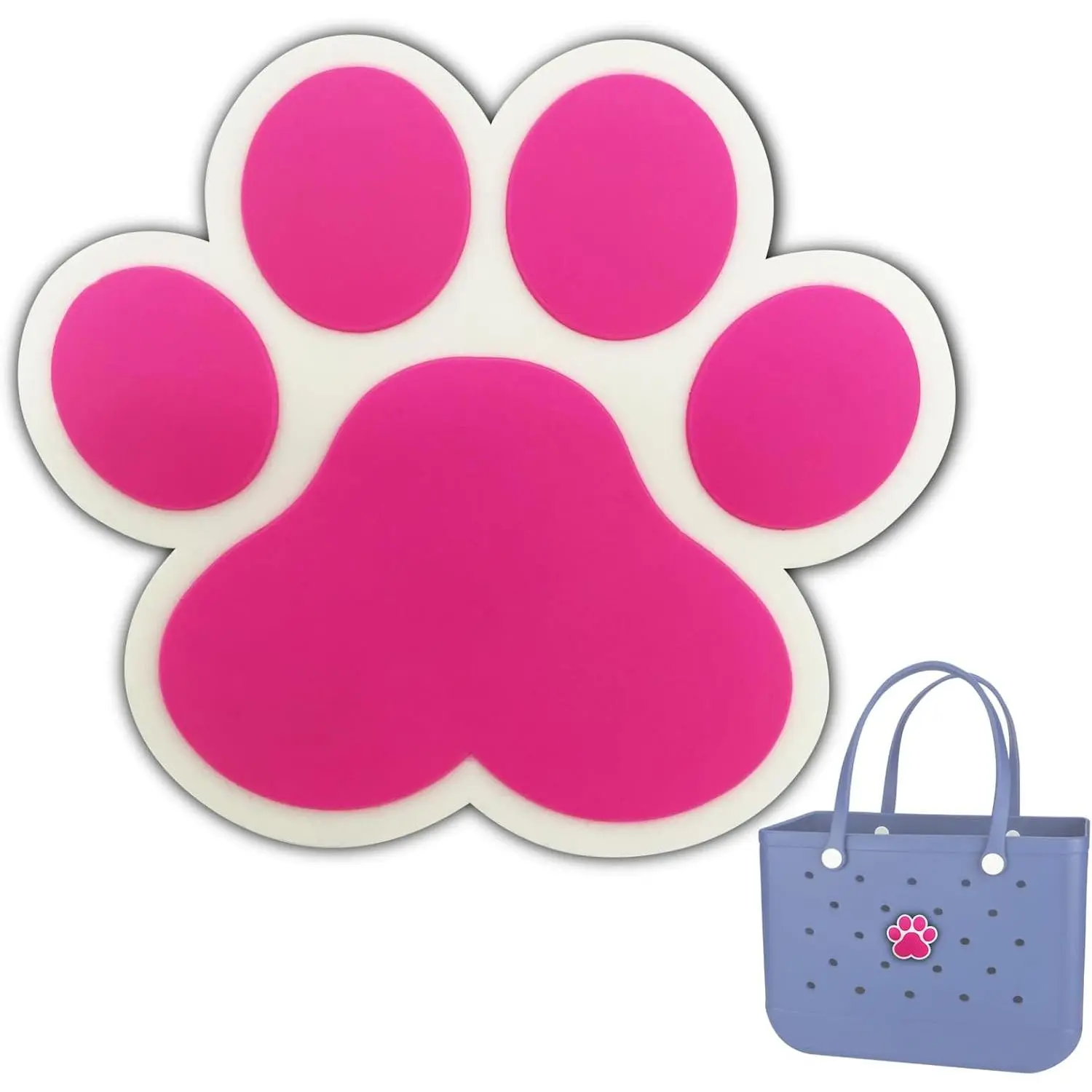 SQ-BR113 Bag Charms for Bogg Bag Accessories,Decoration Charm for Bog Bag Original Models Rubber Beach Tote (Paw)