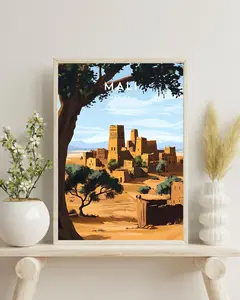 Mali Travel Print Africa Mali Poster Africa Poster Travel Wall Art Africa Print Mali Wall Art Mali Print Bamako Poster Bamako Art