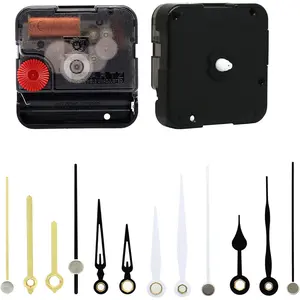 Snap-in Type Continuous Sweep Quartz Clock Movement, 4.5mm Hour Shaft Length, 8mm Total Shaft Length (D Hands)