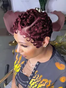 Women's Pixie Cut Lace Front Human Hair Wigs, 13x4 Inch Natural Look, Short Curly Design, Elegant Style for Daily Wear & Special Occasions