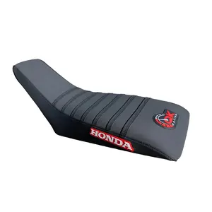 QK RACING Ultra Ribbed Gripper Seat Cover for Honda TRX 400EX 1999-2007 Black White Logo Triple Stitched Seams Raised PVC Rubber