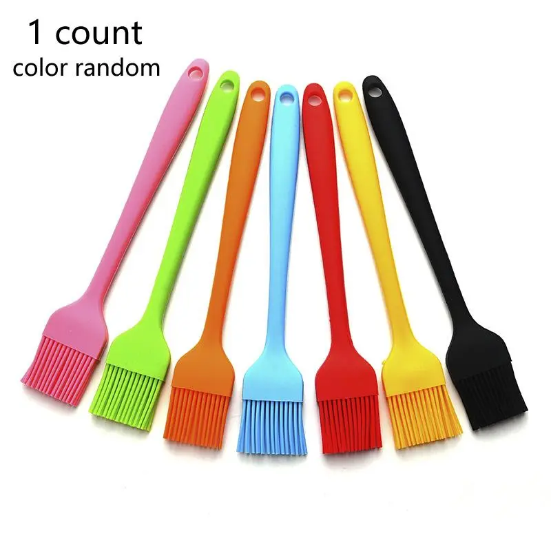 Random Color Silicone Basting Brush, 1 Count Multipurpose BBQ Oil Brush, Grill Brush, Grilling Accessories, BBQ Tools, Household Home Kitchen Accessories, Kitchenware, Utensils for Cooking Baking Barbecue