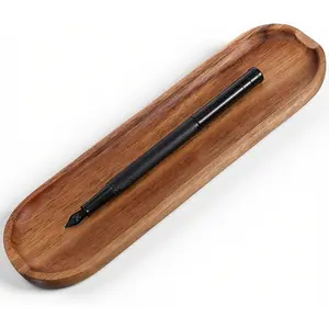 Wooden Pen Tray  Brown Tray Pen Holder Wooden Desk Trays Desk Accessories, Minimalist Pencil Rest Suitable for , Office Art Accessories