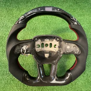 305Carboncustoms Carbon Fiber Steering Wheel Fit for Dodge SRT Charger/Challenger/Durango/Jeep 2015+ LED Carbon Fiber Steering Wheel