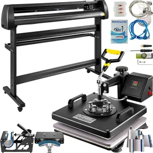 VEVOR 8 In 1 Heat Press Sublimation Machine 53 Vinyl Cutter Cutting Plotter