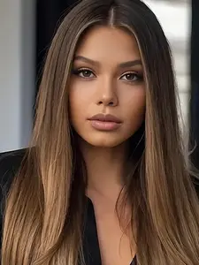 3 Bundles Long Straight Hair Bundles 22/24/26 Inch Ombre Synthetic Hair Weave, Ponytail Hair Weft Extensions for Women