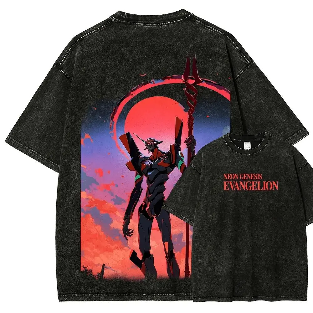 Neon Genesis Evangelion Unisex Fit Washed T-Shirt 4