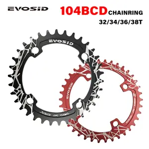 MTB Bike Chainring Mountain Bike Square Hole Crank Chainwheel Disc Plate 104bcd Positive Negative Teeth, Supports 8/9/10/11/12 Speed Conversion Single Disk