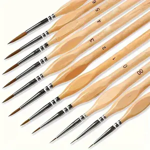 Micro Painting Brush Set, 11 Detail Brushes with Ergonomic Handles, Ideal for Acrylic Paint, Watercolor and Crafts, Art Supplies