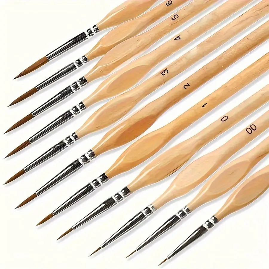 Micro Painting Brush Set, 11 Detail Brushes with Ergonomic Handles, Precision Brush, Ideal for Acrylic Paint, Watercolor and Crafts, Art Supplies, Craft Tool, Painter Tool