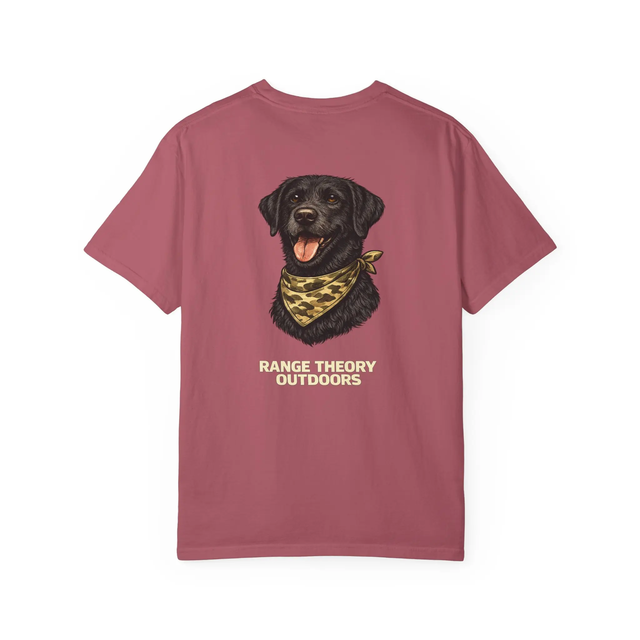 Men's Casual Short-Sleeve Soft Relaxed-Fit T-Shirt, Black Lab Print with Camo Bandana