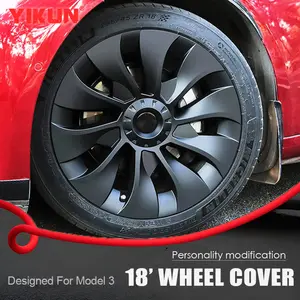 YIKUN 4PCS for Tesla Model 318 Inch Wheel Cover  Performance Replacement Hub Cap Automobile Full Rim Cover Accessories 2018-2023 2022 2021 2020