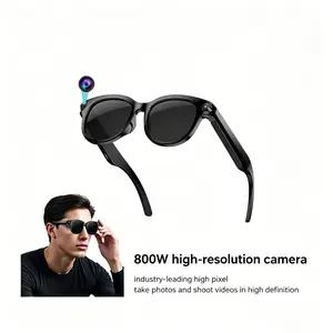 AI Smart Glasses with LED Flashlight, AI Voice Assistant, 8MP Camera, Anti-Shake 1200P Video Recorder, Dual Mic Noise Reduction, Bluetooth Call, Multilingual AI Translator, Object Recognition, Touch Control, Music Playback & Local Audio Support