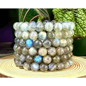 Wholesale 6 Pcs Natural Labradorite Bracelet 9.5mm 7.5” Healing Energy Crystal
