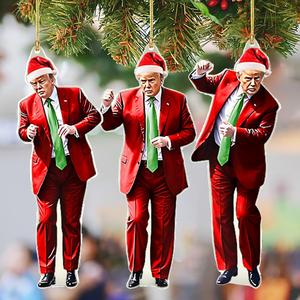 Donald Trump Christmas Ornament 2025 Set of 3 - Trump Ornaments for Christmas Tree, Trump Dancing Ornament, Trump Xmas Gifts for Supporter Trump Pendant Christma Decorations