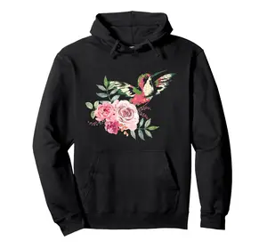 Flowers Nature Hummingbird Vintage Hummingbird Pullover Hoodie