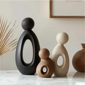 Set of Three Nordic Abstract Family Resin Figurines, Abstract Figure Sculpture, Living Room Entryway TV Cabinet Decorative Crafts, Modern Home Decoration Accessories, Home Decor Statue