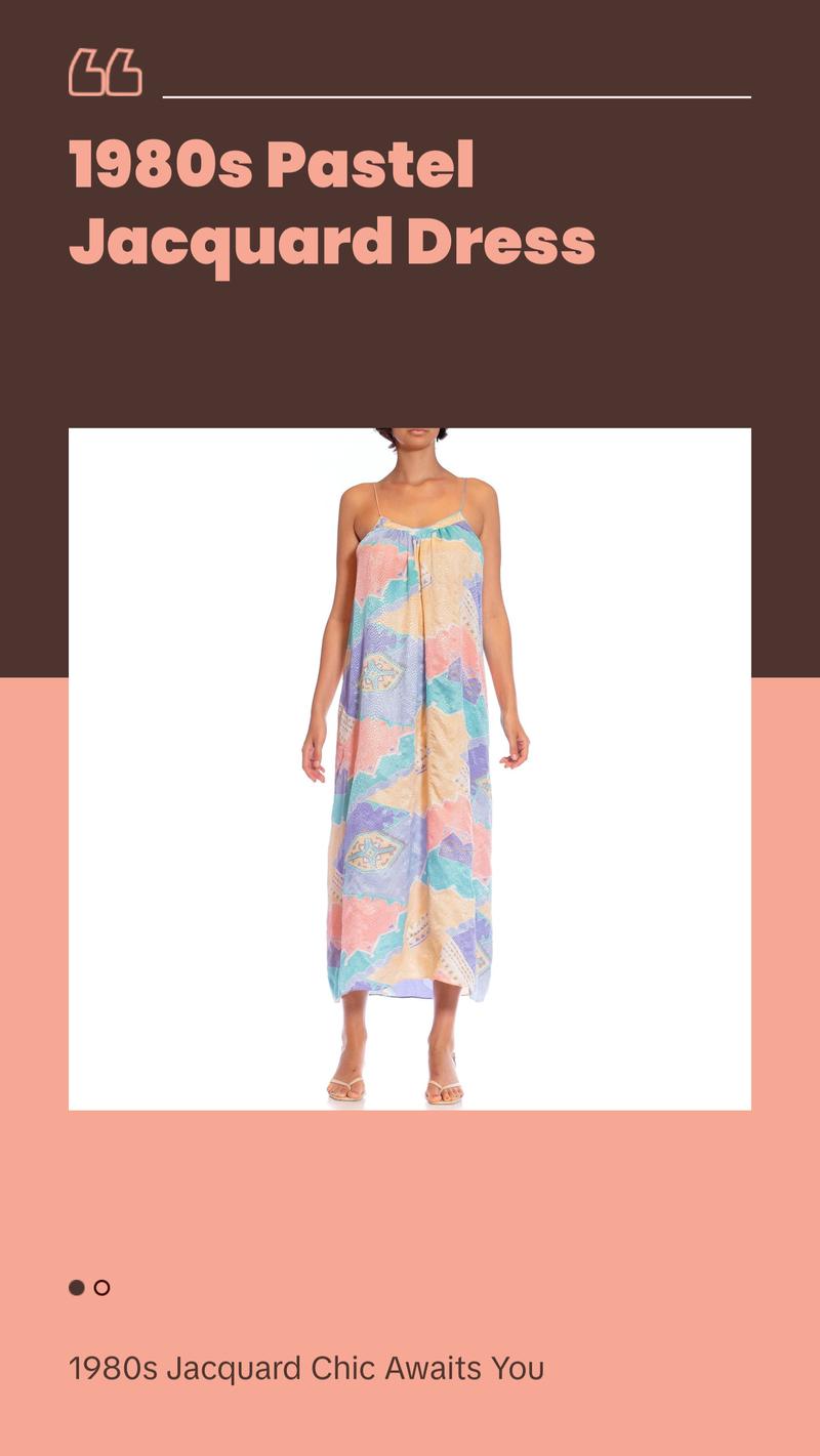 1980S MARY MCFADDEN Multicolor Pastel Polyester Jacquard Dress