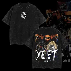 Retro Edition Jey Uso Yeet Uuusssooo - WWE4U Wash Tee Clothes Vintage  Cotton Menswear Soft T-Shirt Top graphic unisex Fabric Seamless
