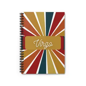 Virgo Spiral Composition Notebook - Ruled Line - Zodiac Sign - Rainbow themed