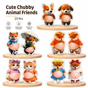 Cute Puppy Anti-Collision Decorative Stickers — Suitable for Door Stoppers, Fridge Magnets, Mobile Phones, and Computers. A Fun, Stress-Relieving Squeeze-and-Pinch Home Decor Set (10 Sheets with Assorted Designs).