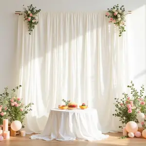 2pcs Wedding Background Decoration Elastic Fabric, Soft Polyester Backdrop, Party Decoration Supplies for Weddings, Studio, Outdoor Parties, Birthdays, Anniversaries