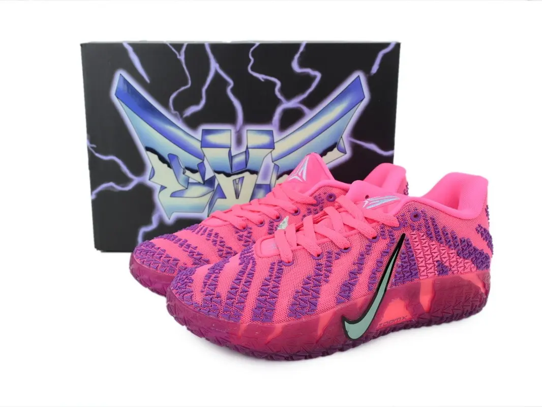 Fuchsia Purple Knit Basketball Sneakers, Cushioned Non‑Slip Footwear, Men Outdoor Court Performance Training Athletic Shoes
