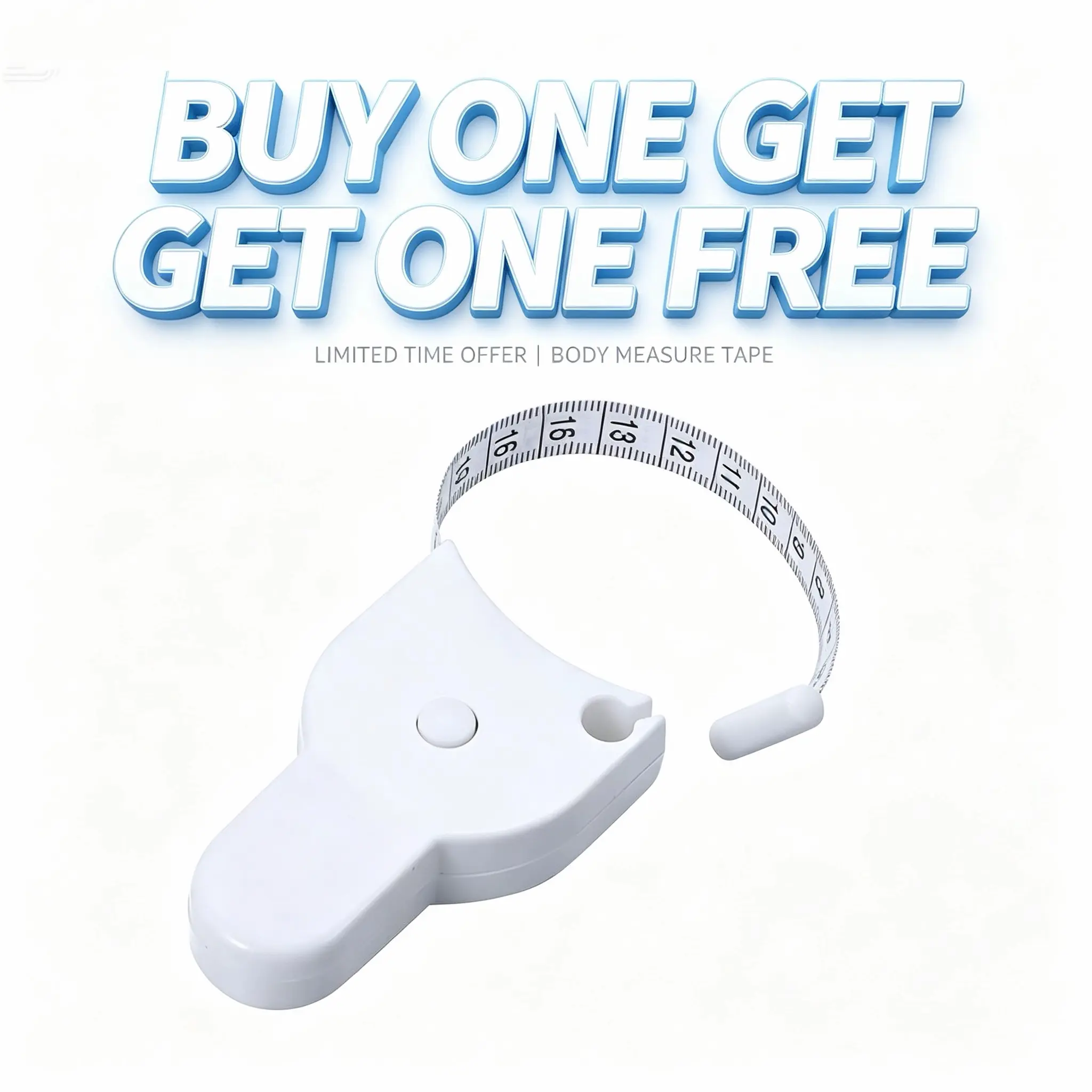 Buy one, get one free 60 Inch 3D Measuring Body Measuring Tape for Fitness, Auto-Retractable Body Measuring Tool for Waist Hip Bust Arms, White