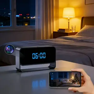 Wi-Fi smart camera - wireless surveillance camera - spy alarm camera, featuring night vision function, motion detection, loop recording, and remote real-time viewing capabilities. Suitable for home security protection, office use, and pet monitoring.