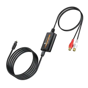 Neoteck 192kHz DAC Converter SPDIF to RCA Built-in Audio Amplifier Chipset and RCA Cable, Small and Lightweight Compatible with HDTVs, Set-Top Boxes and DVD/Blu-Ray Players Accessories Multicolor