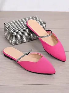 Women's Solid Color Pointed Toe Slip-On Mules, Elegant Fashion Casual Daily Wear, Comfortable and Stylish Footwear
