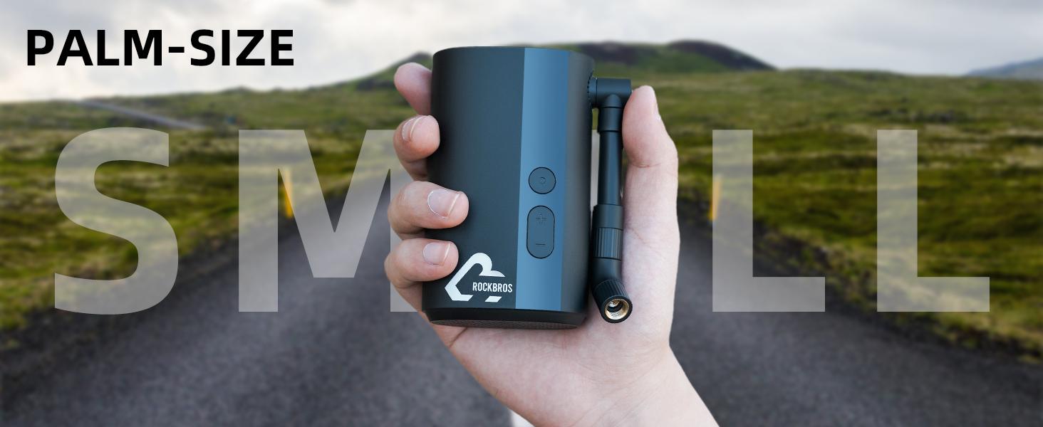 ROCKBROS 150PSI Mini Electric Bike Pump, 32s Fast Inflation, 5000mAh Bbattery, Bike Tire Pump with Digital Gauge, Auto-Shutoff, Compatible with Presta and Schrader Valves