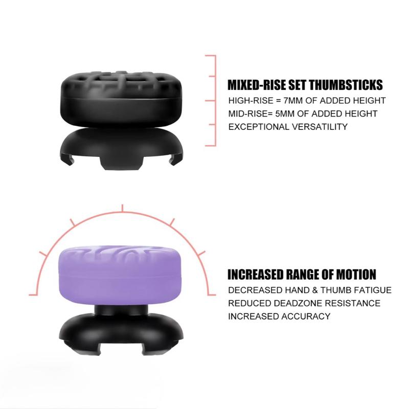 FOXVOX Aim Precision Thumbstick for PS5/PS4 Superior Accuracy Anti-Slip Comfort 1 High-Rise 1 Mid-Rise FPS Gamer Gifts Controller Accessories