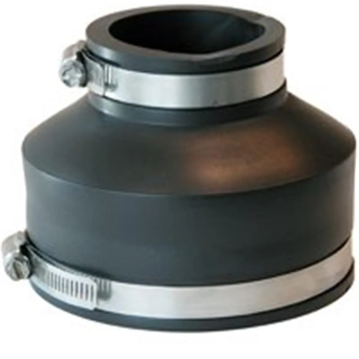 212 MAIN Series 1056 Flexible Coupling, 4 x 2 In, Stainless Steel Clamp, Flexible Fit, Connects Plain Pipe Ends for Boating Water Sports Applications, Cast Iron/Plastic