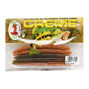 Creme Lure Creme Stick Soft Plastic Fishing Lures for Bass – 5-Count Pack Realistic Bama Craw Crawfish Color Durable Stick Bait for Texas & Wacky Rigging